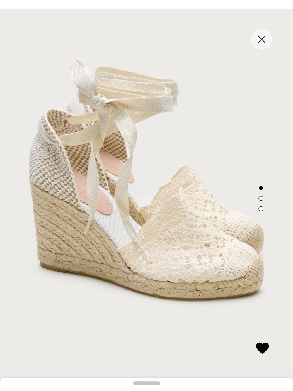 J. Crew Crochet Lace-Up Espadrille Wedges